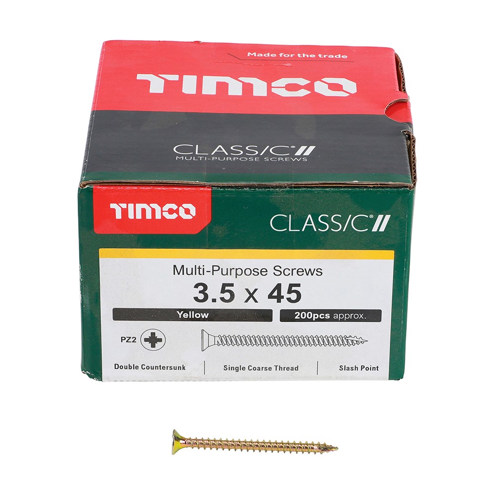 TIMCO Classic Multi-Purpose Screws - PZ - 3.5 x 45mm (200 Pack)