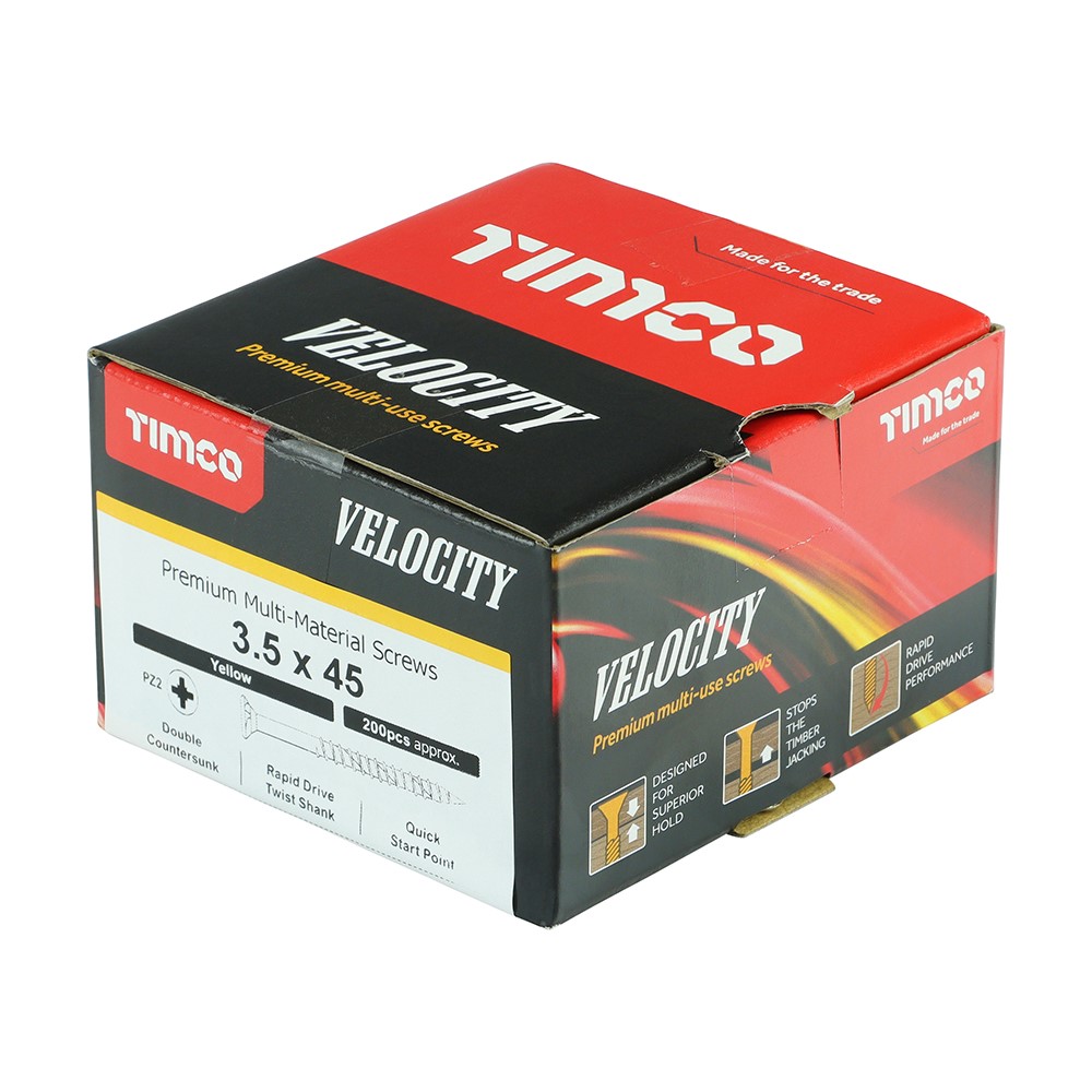 TIMCO Velocity Premium Multi-Use Screws - PZ - 3.5 x 45mm (200 Pack)