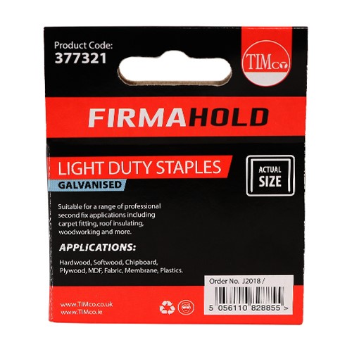 TIMCO Light Duty Staples - Chisel Point - Galvanised 10mm (1000 Pack)