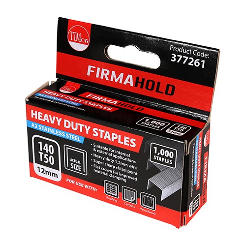 TIMCO Heavy Duty Staples - Chisel Point - A2 Stainless Steel 8mm (1000 Pack)