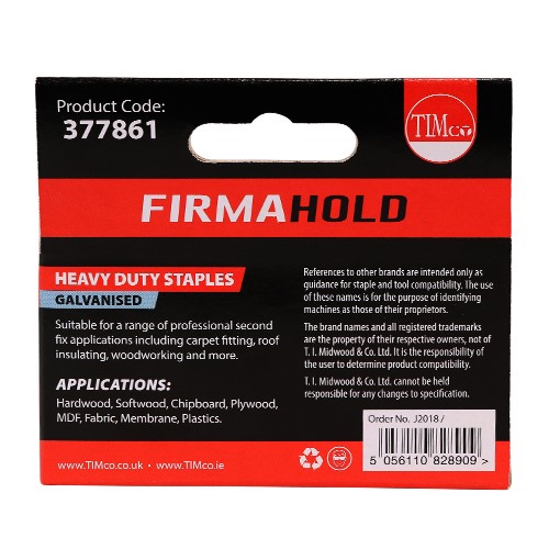 TIMCO Heavy Duty Staples - Chisel Point - Galvanised 14mm (1000 Pack)