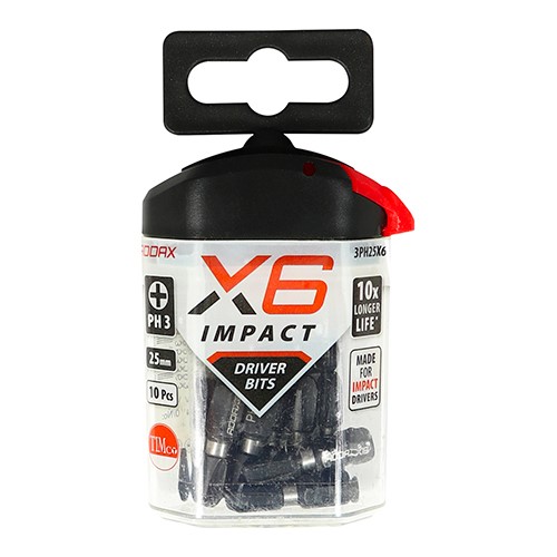 TIMCO Impact Driver Bits - PH No.3 x 25mm (10 Handy Bit Pack)