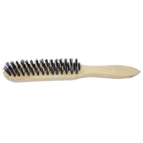 TIMCO Wooden Handle Scratch Brush - Steel 3 Rows