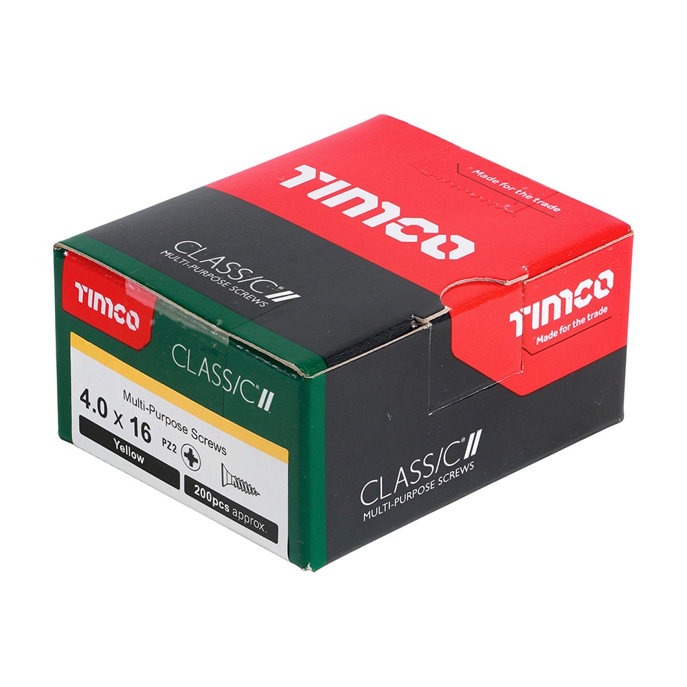 TIMCO Classic Multi-Purpose Screws - PZ - 4.0 x 16mm (200 Pack)