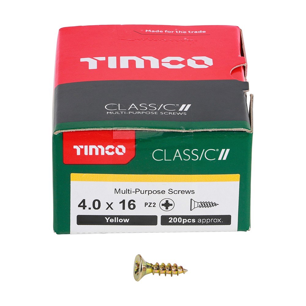 TIMCO Classic Multi-Purpose Screws - PZ - 4.0 x 16mm (200 Pack)