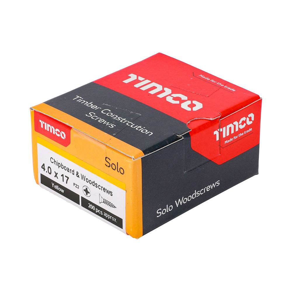 TIMCO Solo Woodscrews - PZ - 4.0 x 17mm (200 Pack)