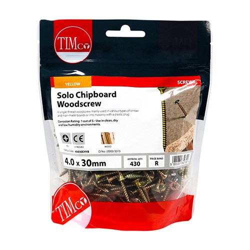 TIMCO Solo Woodscrews - PZ - 4.0 x 30mm (430)