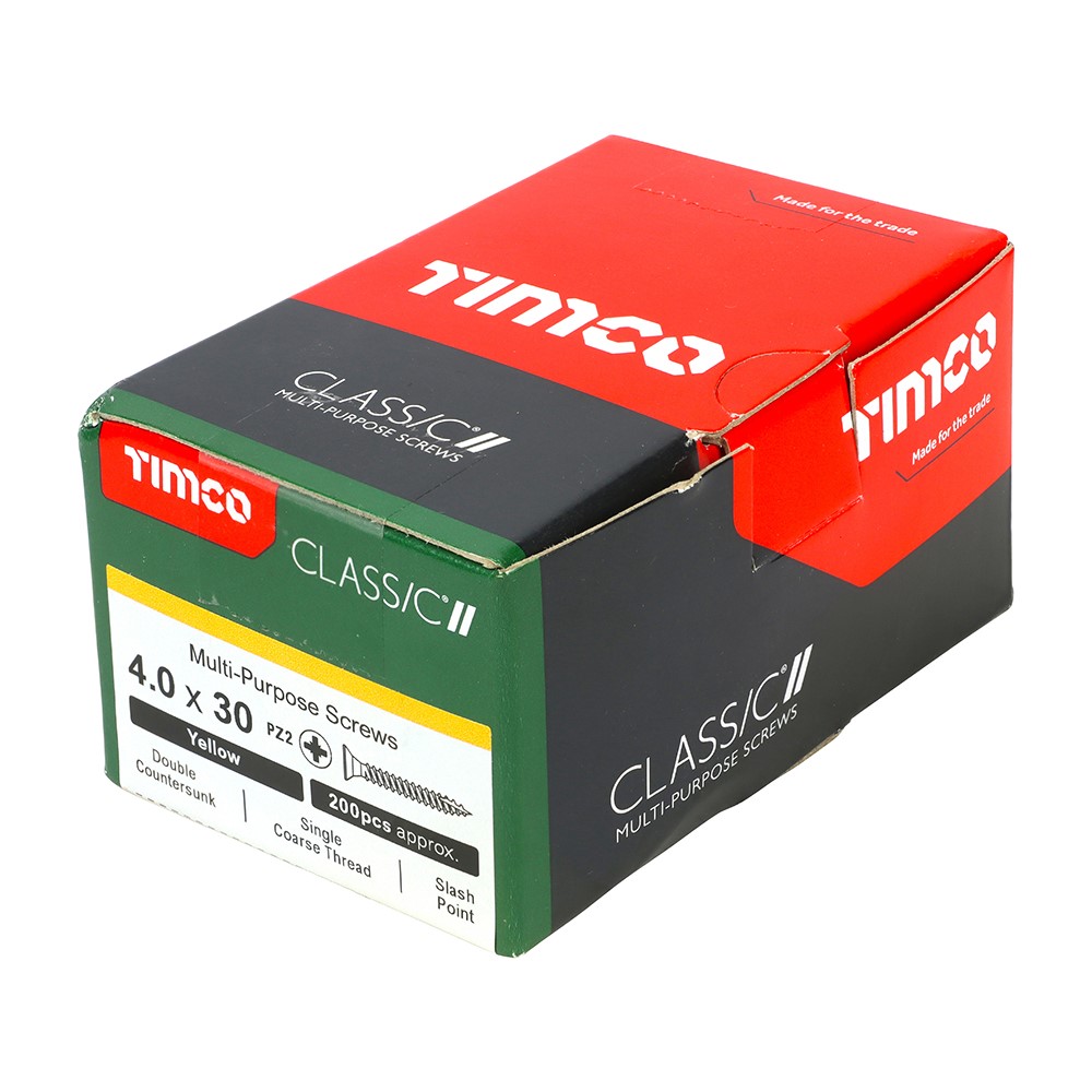 TIMCO Classic Multi-Purpose Screws - PZ - 4.0 x 30mm (200 Pack)