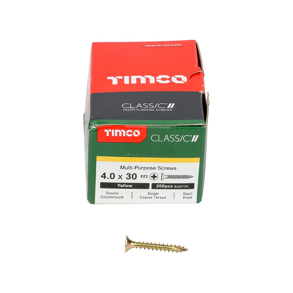 TIMCO Classic Multi-Purpose Screws - PZ - 4.0 x 30mm (200 Pack)