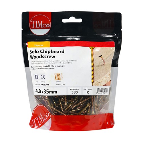 TIMCO Solo Woodscrews - PZ - 4.0 x 35mm (380)