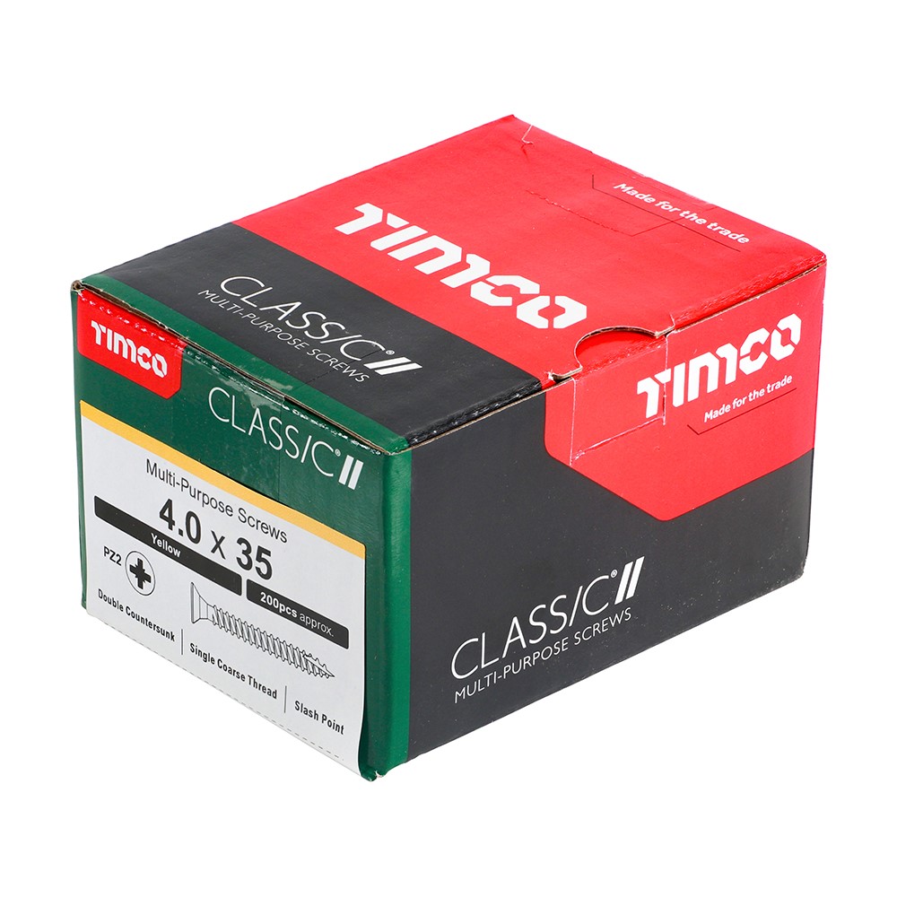 TIMCO Classic Multi-Purpose Screws - PZ - 4.0 x 35mm (200 Pack)