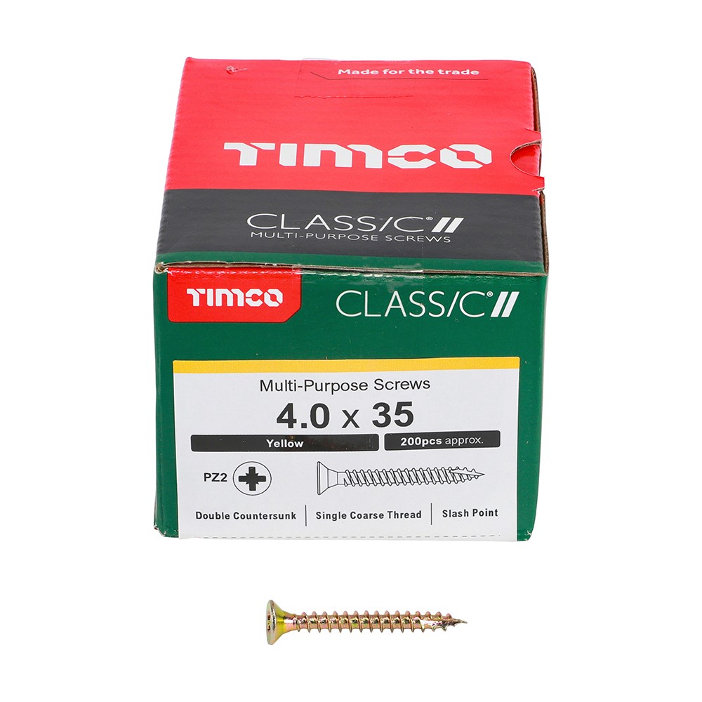 TIMCO Classic Multi-Purpose Screws - PZ - 4.0 x 35mm (200 Pack)