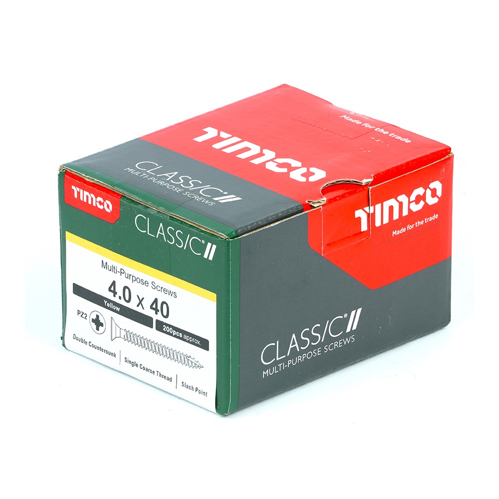 TIMCO Classic Multi-Purpose Screws - PZ - 4.0 x 40mm (200 Pack)