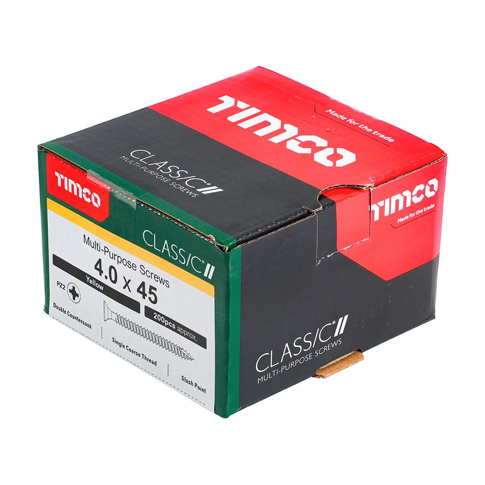 TIMCO Classic Multi-Purpose Screws - PZ - 4.0 x 45mm (200 Pack)