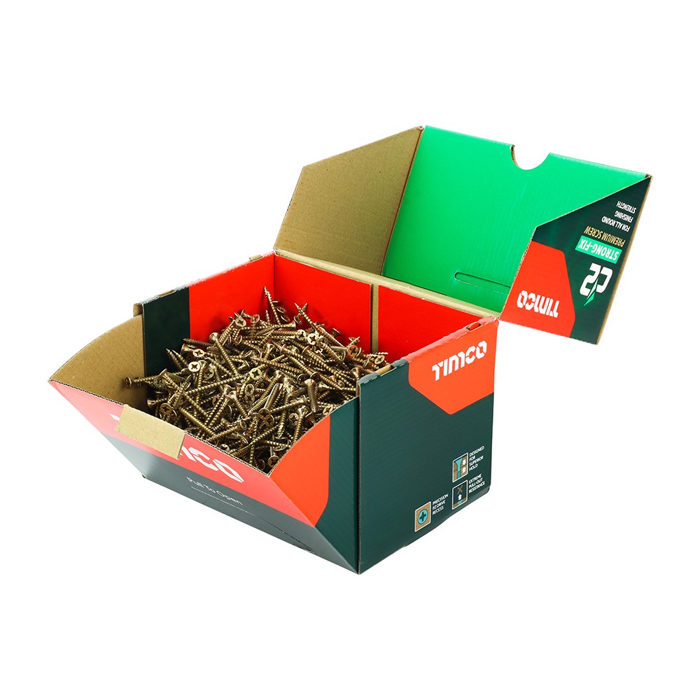TIMCO C2 Strong-Fix Multi-Purpose Premium Screws - Industry Pack - PZ - 4.0 x 50mm (1000 Pack)