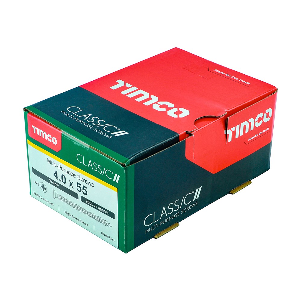 TIMCO Classic Multi-Purpose Screws - PZ - 4.0 x 55mm (200 Pack)