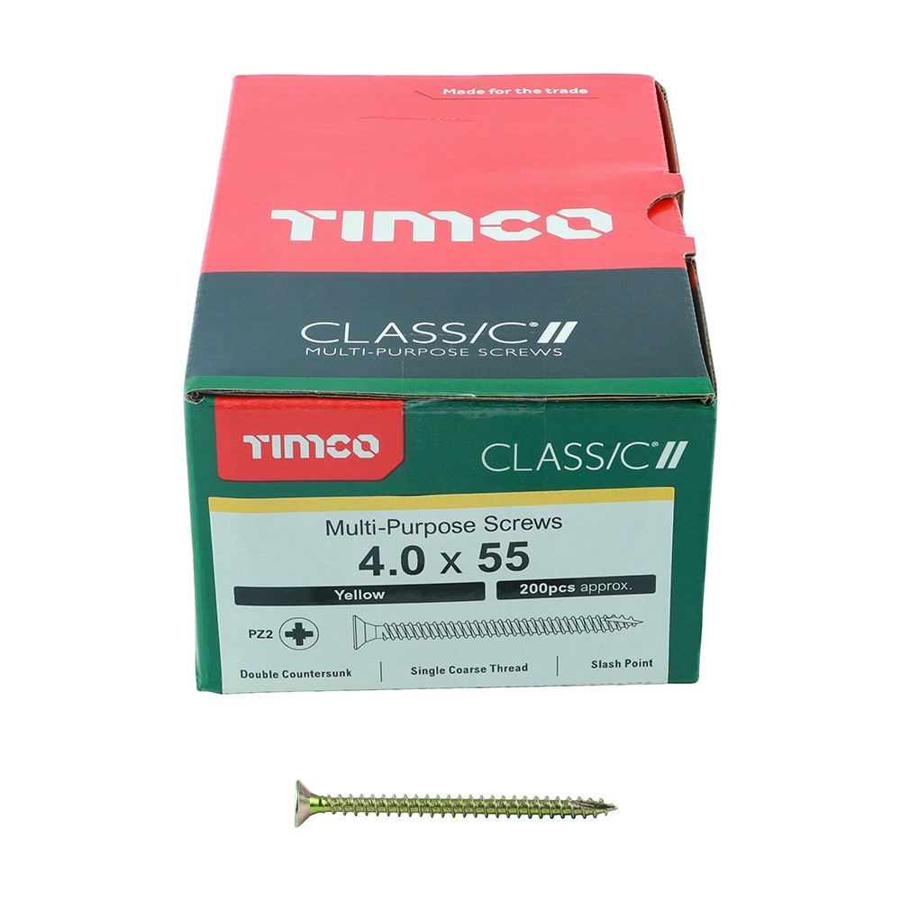 TIMCO Classic Multi-Purpose Screws - PZ - 4.0 x 55mm (200 Pack)