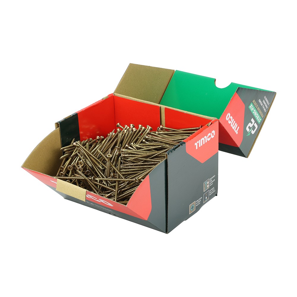 TIMCO C2 Strong-Fix Multi-Purpose Premium Screws - Industry Pack - PZ - 4.0 x 80mm (1000 Pack)