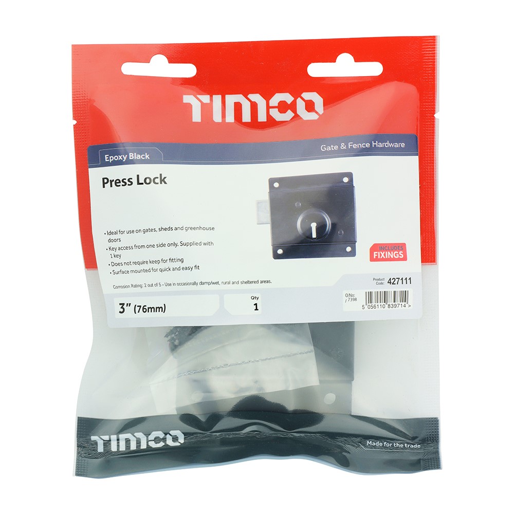 TIMCO Press Lock - Black 3