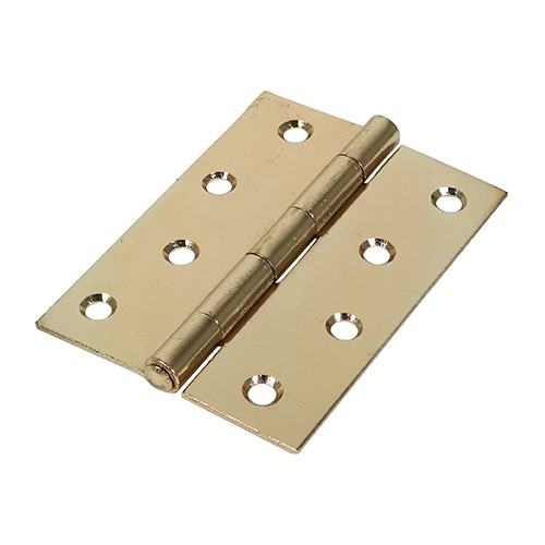 TIMCO Plain Butt Hinge - Fixed Pin (1838) - Electro Brass 100 x 70mm (2)