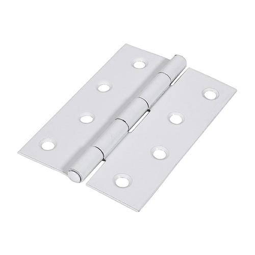 TIMCO Plain Butt Hinge - Fixed Pin (1838) - White 100 x 70mm (2)