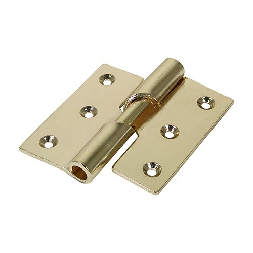 TIMCO Rising Butt Hinge (466) - Left Hand - Electro Brass 75 x 72mm (2)