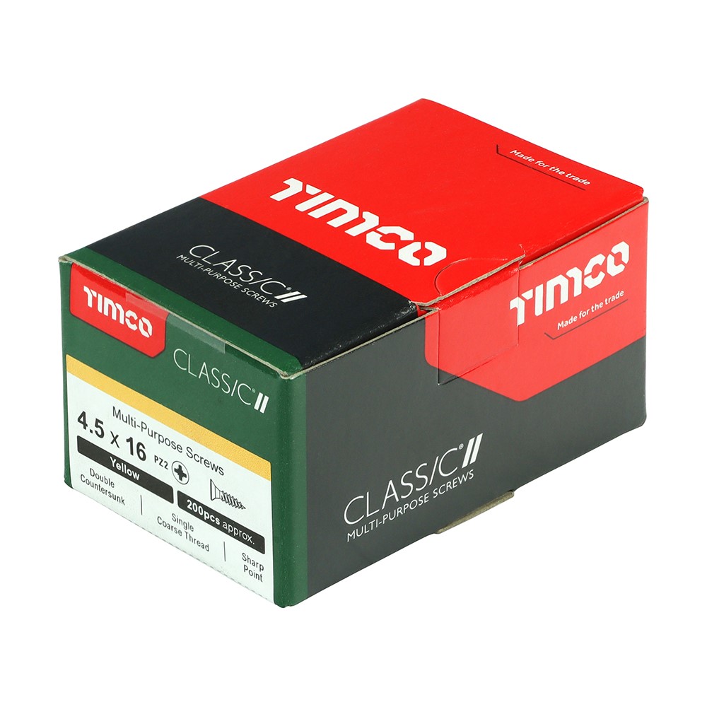 TIMCO Classic Multi-Purpose Screws - PZ - 4.5 x 16mm (200 Pack)