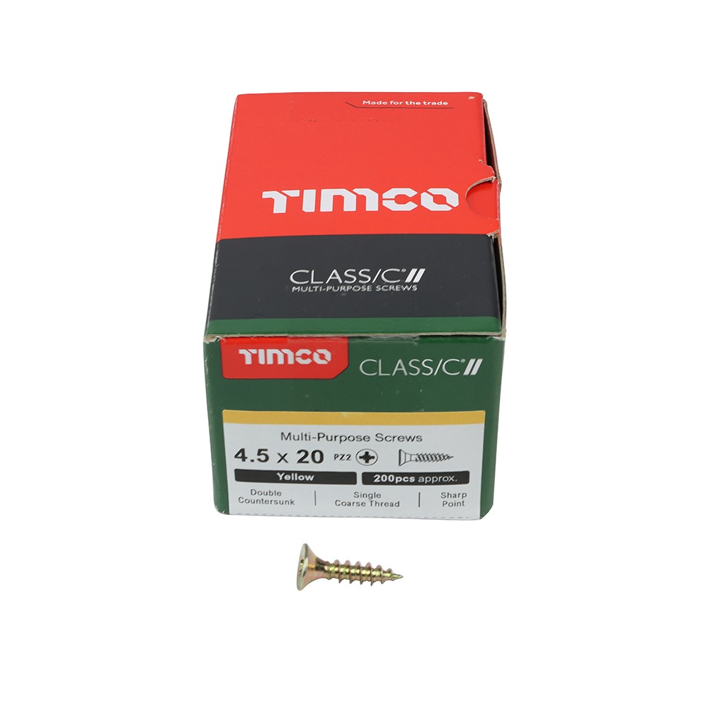 TIMCO Classic Multi-Purpose Screws - PZ - 4.5 x 20mm (200 Pack)