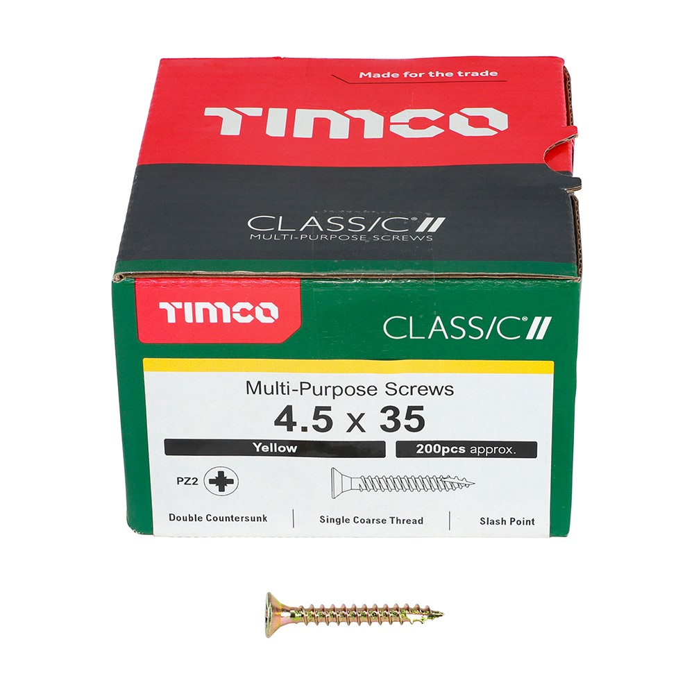 TIMCO Classic Multi-Purpose Screws - PZ - 4.5 x 35mm (200 Pack)