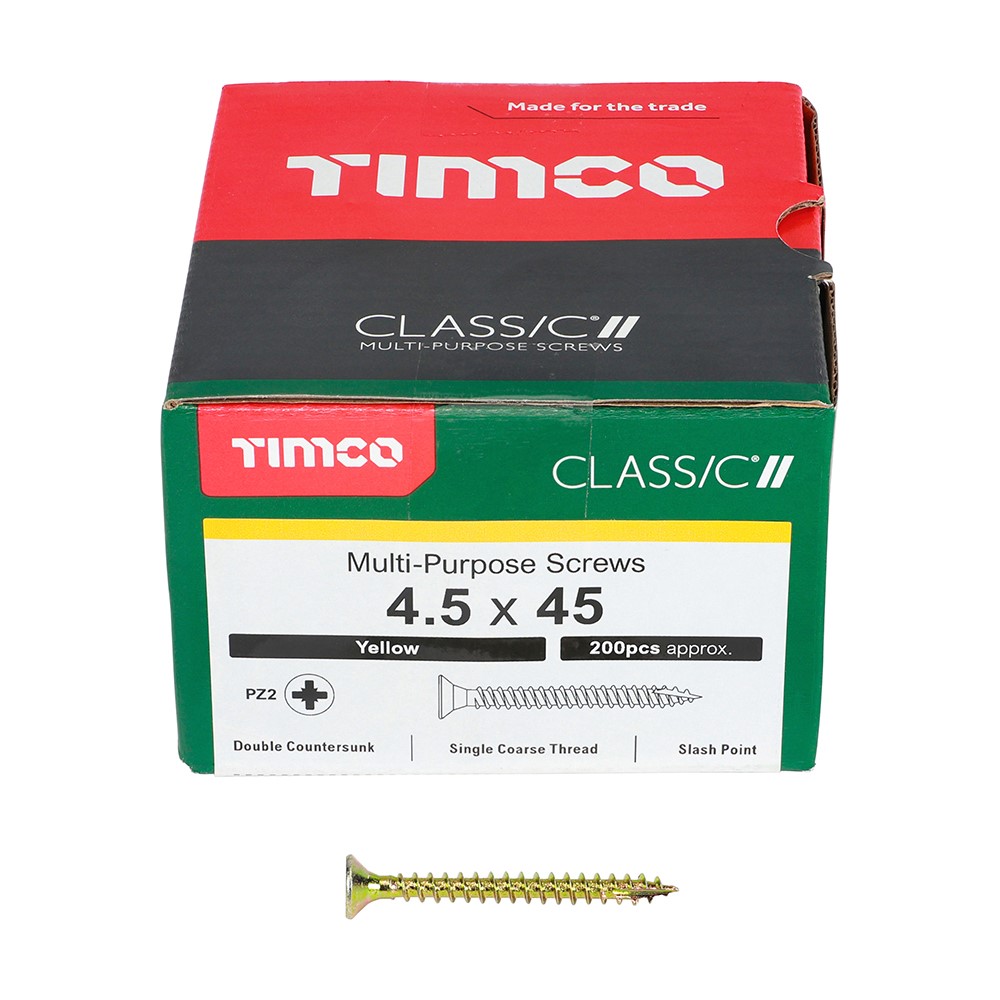 TIMCO Classic Multi-Purpose Screws - PZ - 4.5 x 45mm (200 Pack)