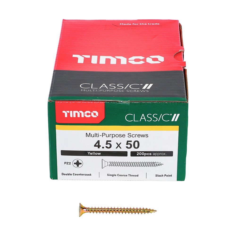 TIMCO Classic Multi-Purpose Screws - PZ - 4.5 x 50mm (200 Pack)