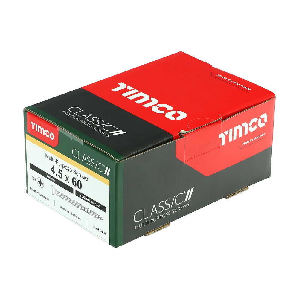 TIMCO Classic Multi-Purpose Screws - PZ - 4.5 x 60mm (200 Pack)