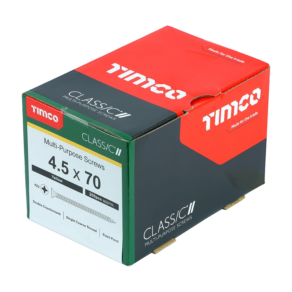 TIMCO Classic Multi-Purpose Screws - PZ - 4.5 x 70mm (200 Pack)