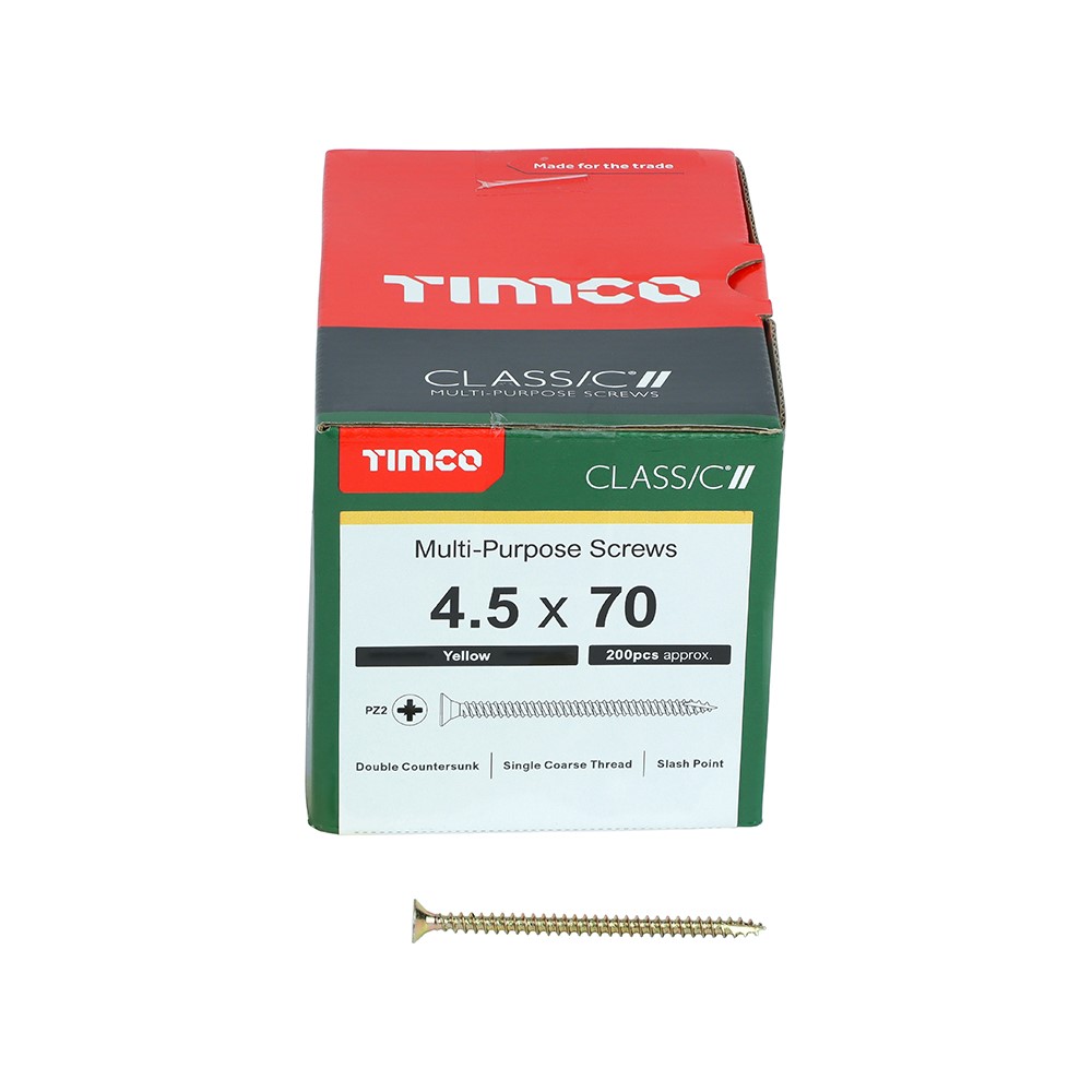 TIMCO Classic Multi-Purpose Screws - PZ - 4.5 x 70mm (200 Pack)