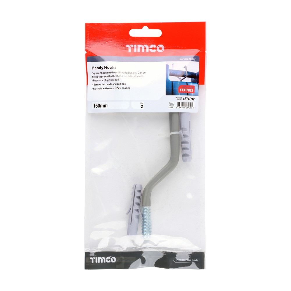 TIMCO Handy Hooks 150mm (2 Pack)
