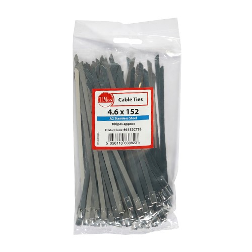 TIMCO Cable Ties - Stainless Steel 4.6 x 152mm (100 Bag)
