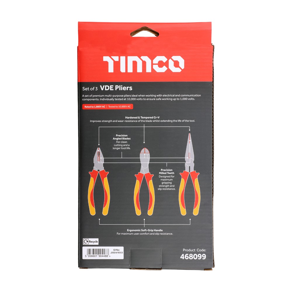 TIMCO VDE Plier Set (3 Pack)