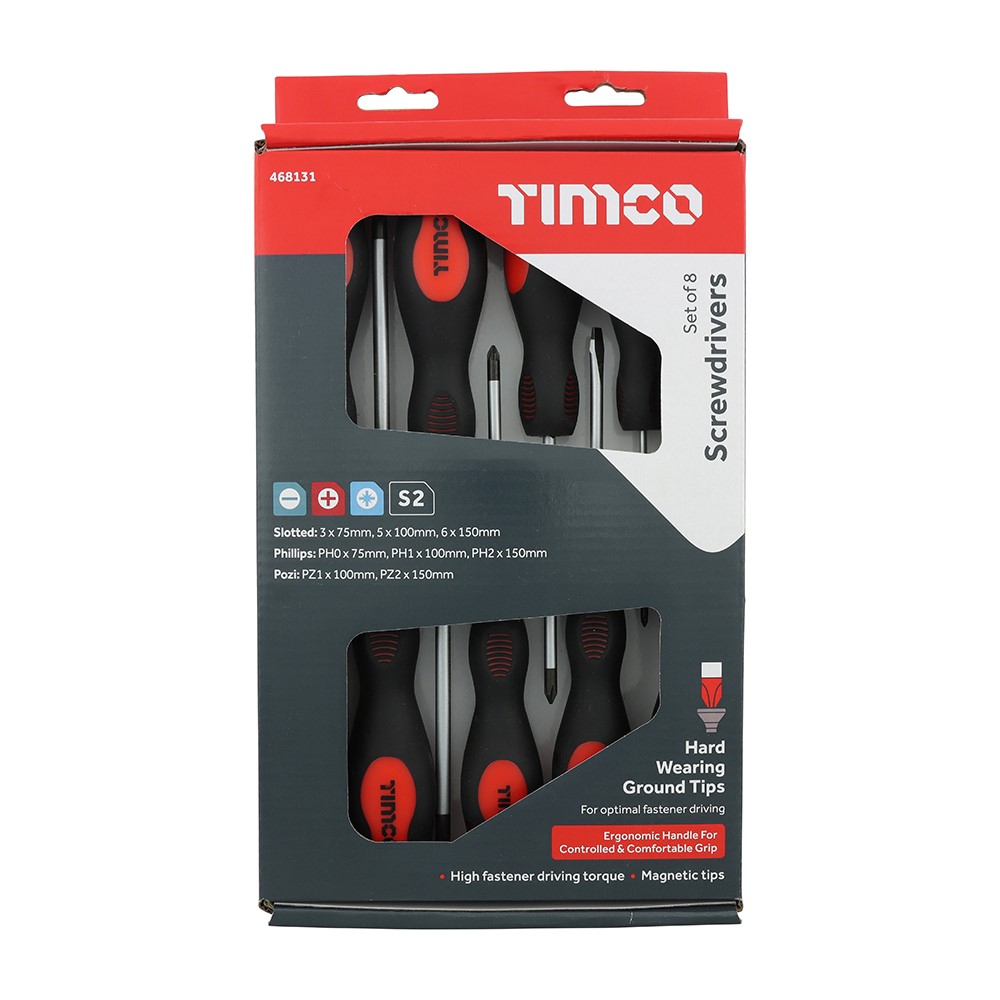 TIMCO Screwdriver Set 8 Pack (8 Pack)