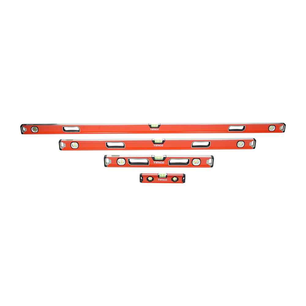 TIMCO Professional Spirit Level Set - Pack Beam 4 Pack (4 Fabric Case)