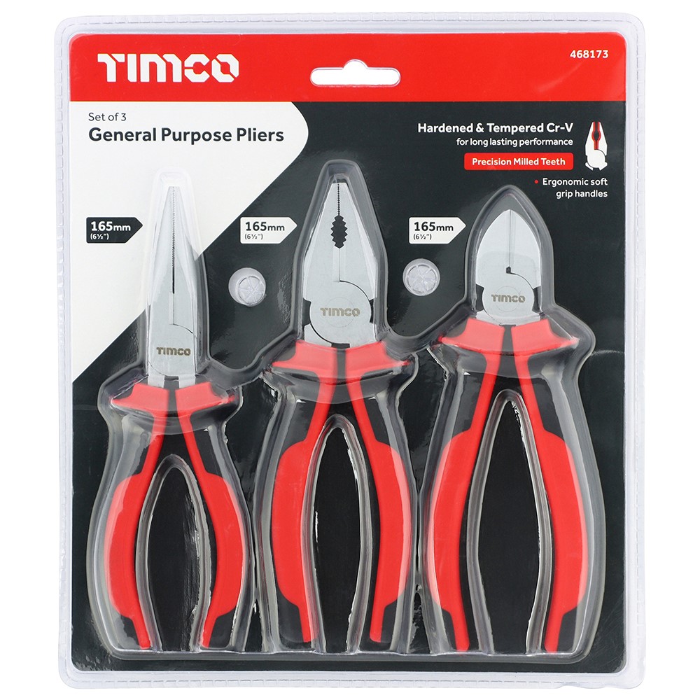 TIMCO General Purpose Pliers Set 3 Pack (3 Pack)