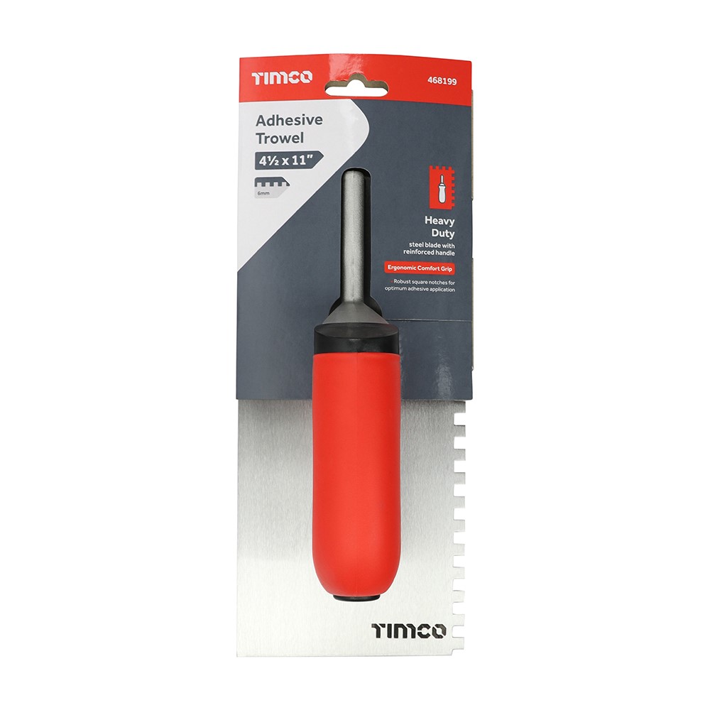 TIMCO Adhesive Trowel - Square Notch 6mm