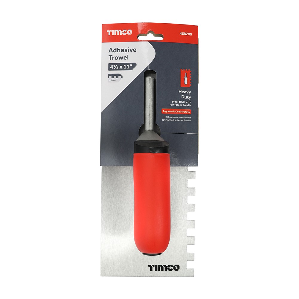 TIMCO Adhesive Trowel - Square Notch 10mm