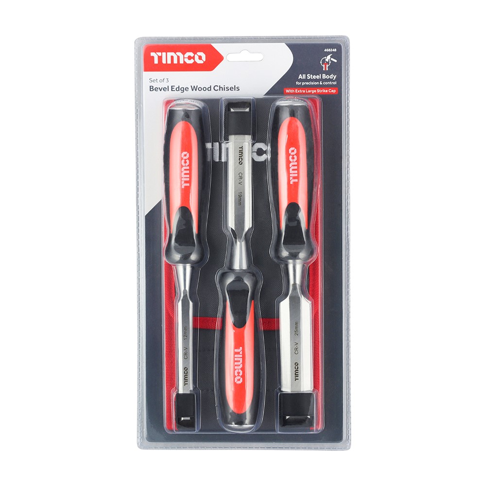 TIMCO Bevel Edge Wood Chisel Set 3 Pack (3 Pack)