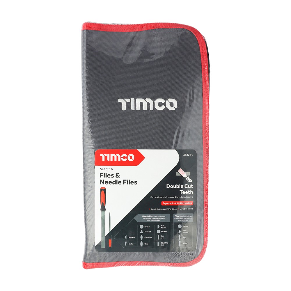 TIMCO File & Needle File Set 16 Pack (16 Fabric Case)