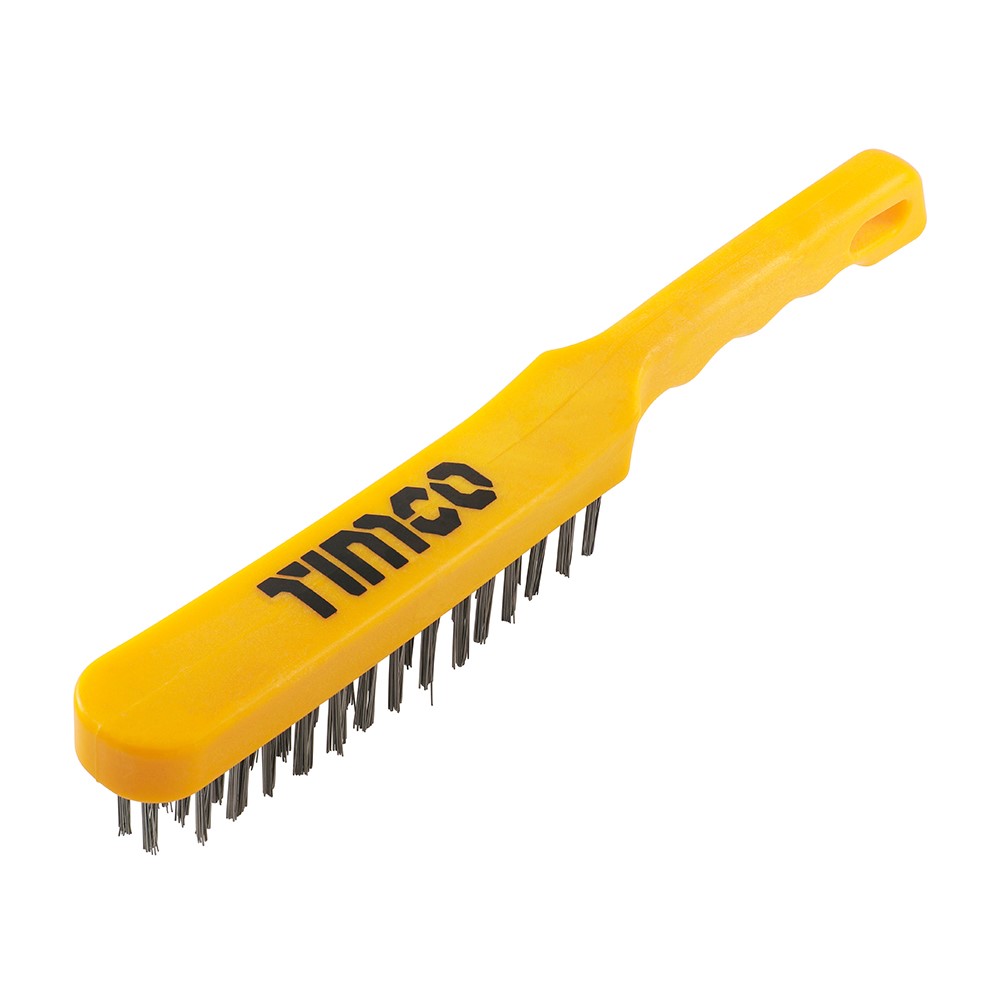 TIMCO Plastic Handle Scratch Brush - Steel 4 Rows