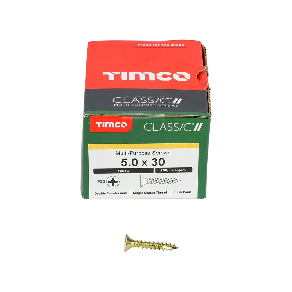 TIMCO Classic Multi-Purpose Screws - PZ - 5.0 x 30mm (200 Pack)