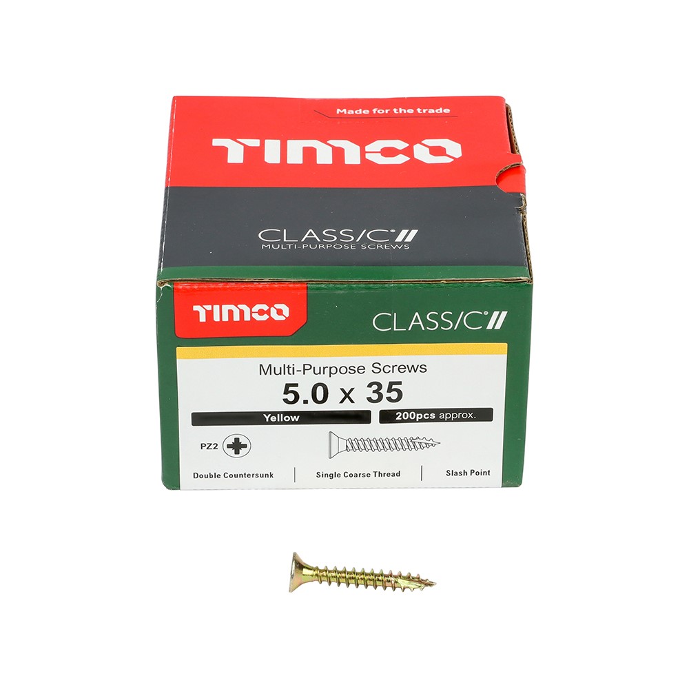 TIMCO Classic Multi-Purpose Screws - PZ - 5.0 x 35mm (200 Pack)