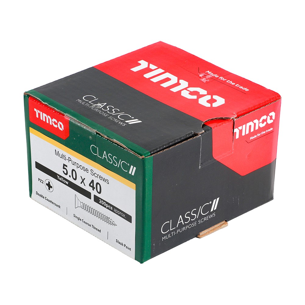 TIMCO Classic Multi-Purpose Screws - PZ - 5.0 x 40mm (200 Pack)