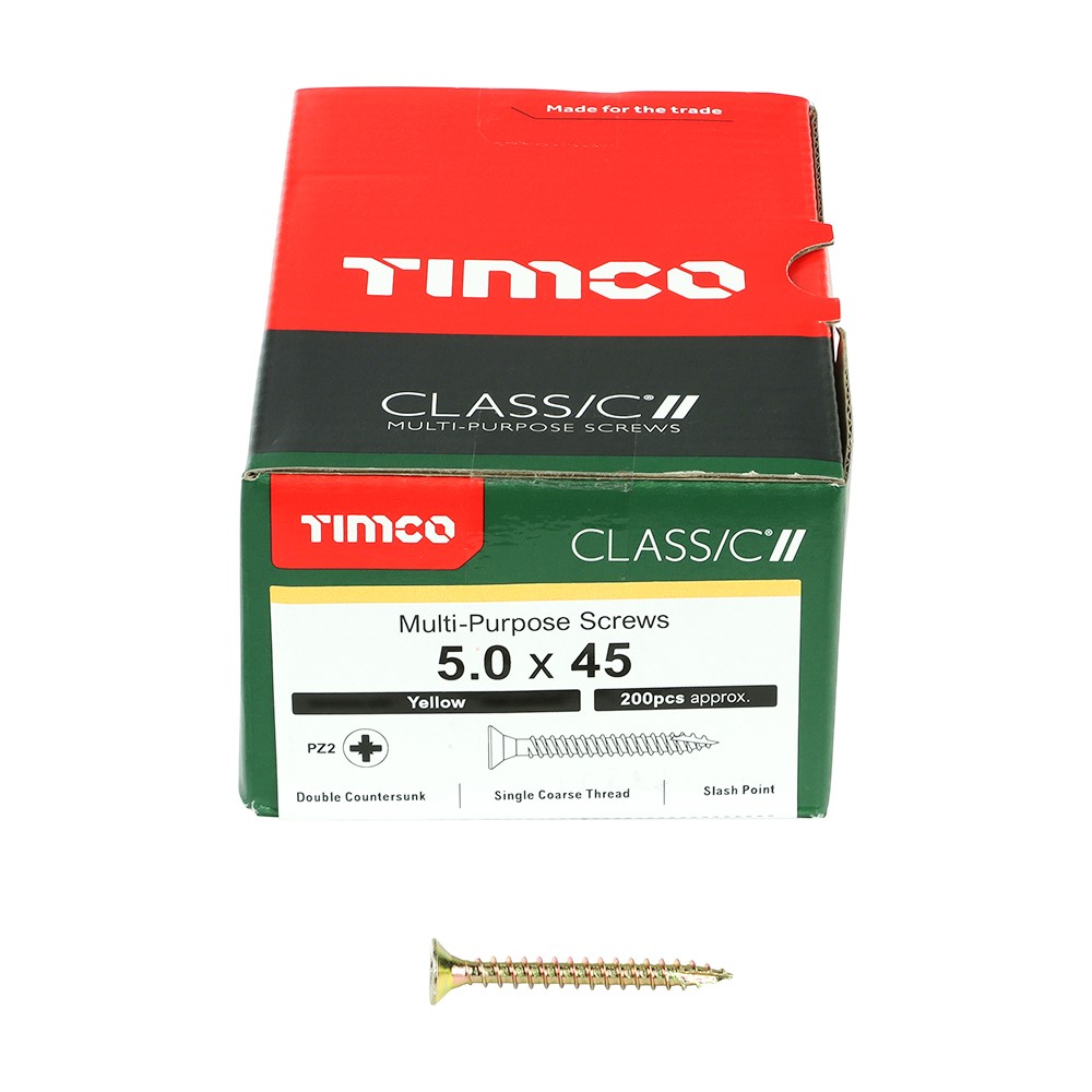 TIMCO Classic Multi-Purpose Screws - PZ - 5.0 x 45mm (200 Pack)