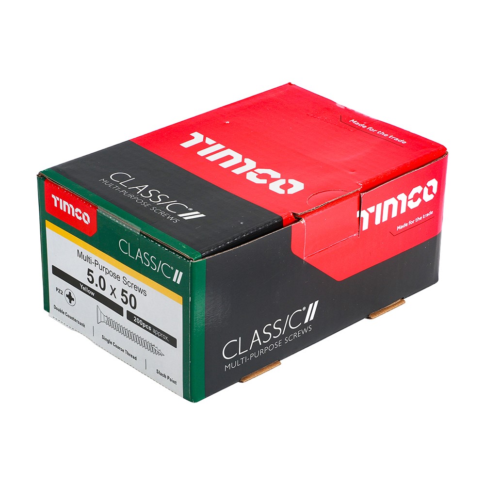 TIMCO Classic Multi-Purpose Screws - PZ - 5.0 x 50mm (200 Pack)